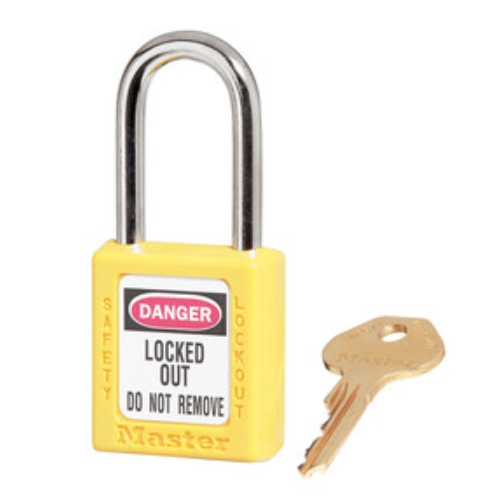 MASTERLOCK  410YLW YELLOW ZENEX THERMOPLASTIC SAFETY PADLOCK 