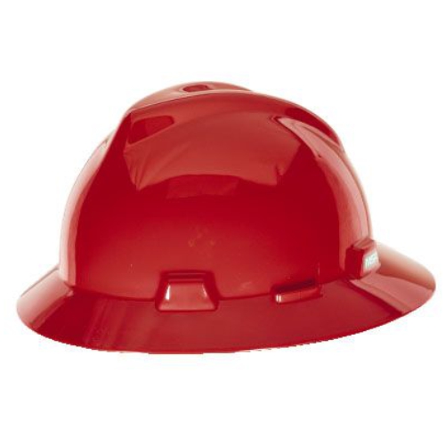 MSA 454736-HELM MSA FULLBRIM RED COLOUR C/W STAZ-ON